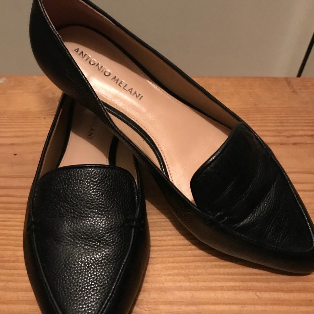 Black Leather flats